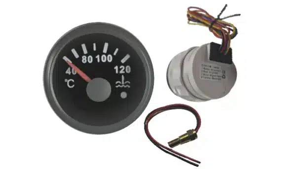 Vedenelämpömittari musta 52mm 12V/24V