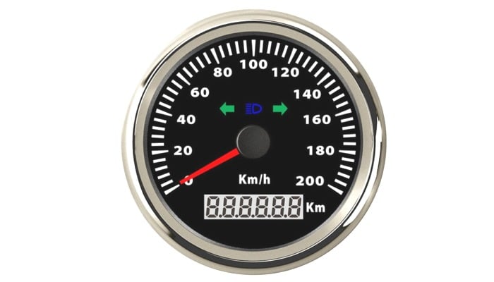 gps mittari pulssitiedolla ja merkkivalolla kromikehä
