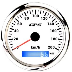 gps nopeusmittari 200kmh valkoinen