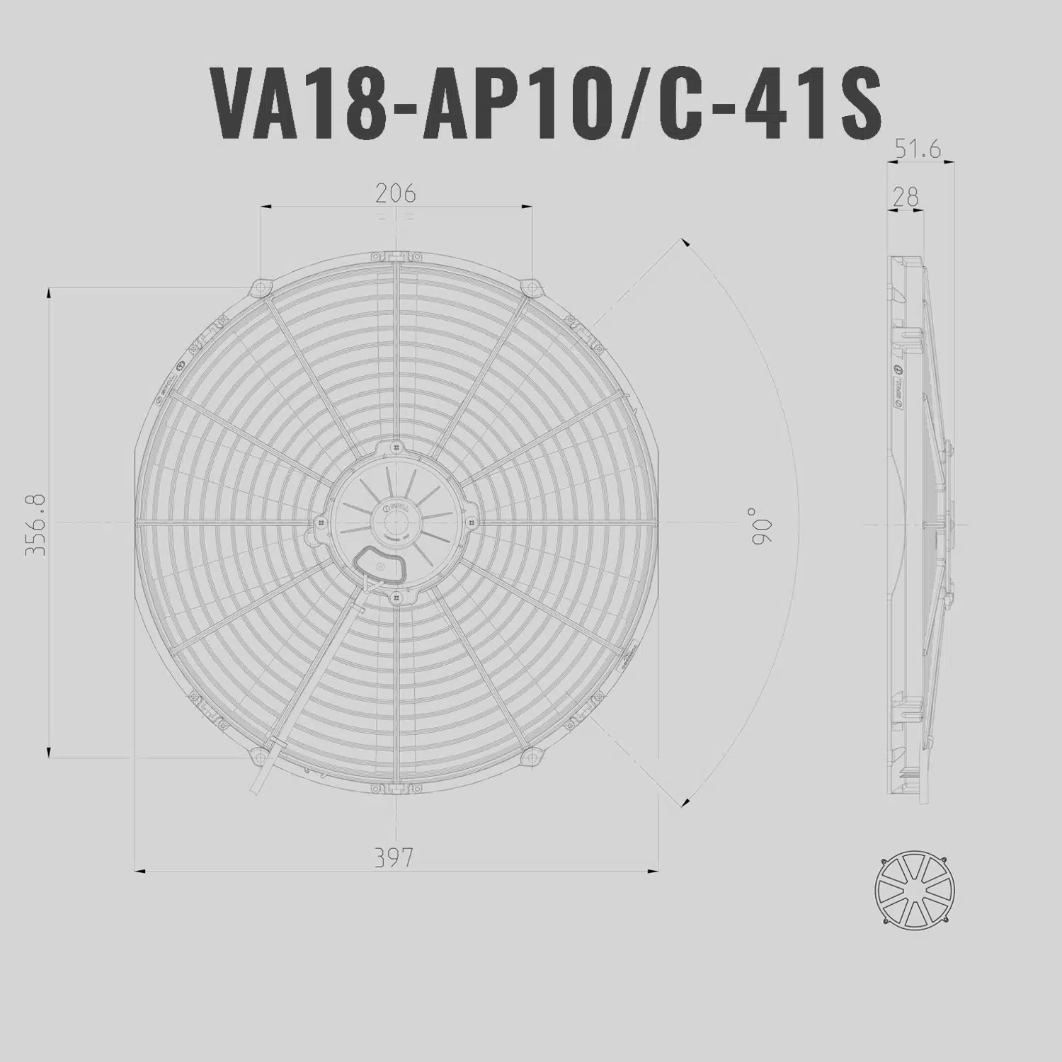 Spal flektin VA18-AP10/C-41S Mittapiirros